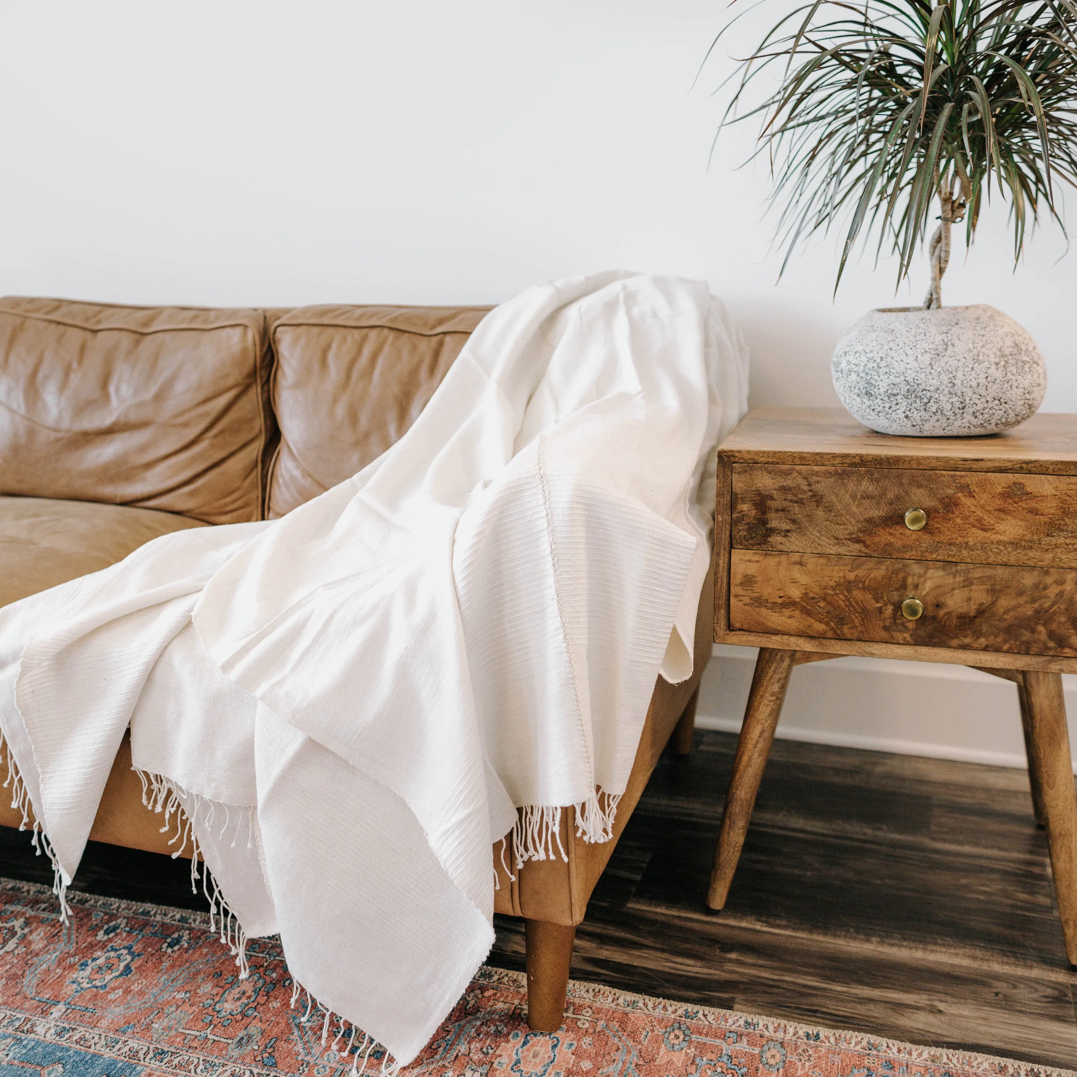 3 Panel Solid Queen Cotton Blanket