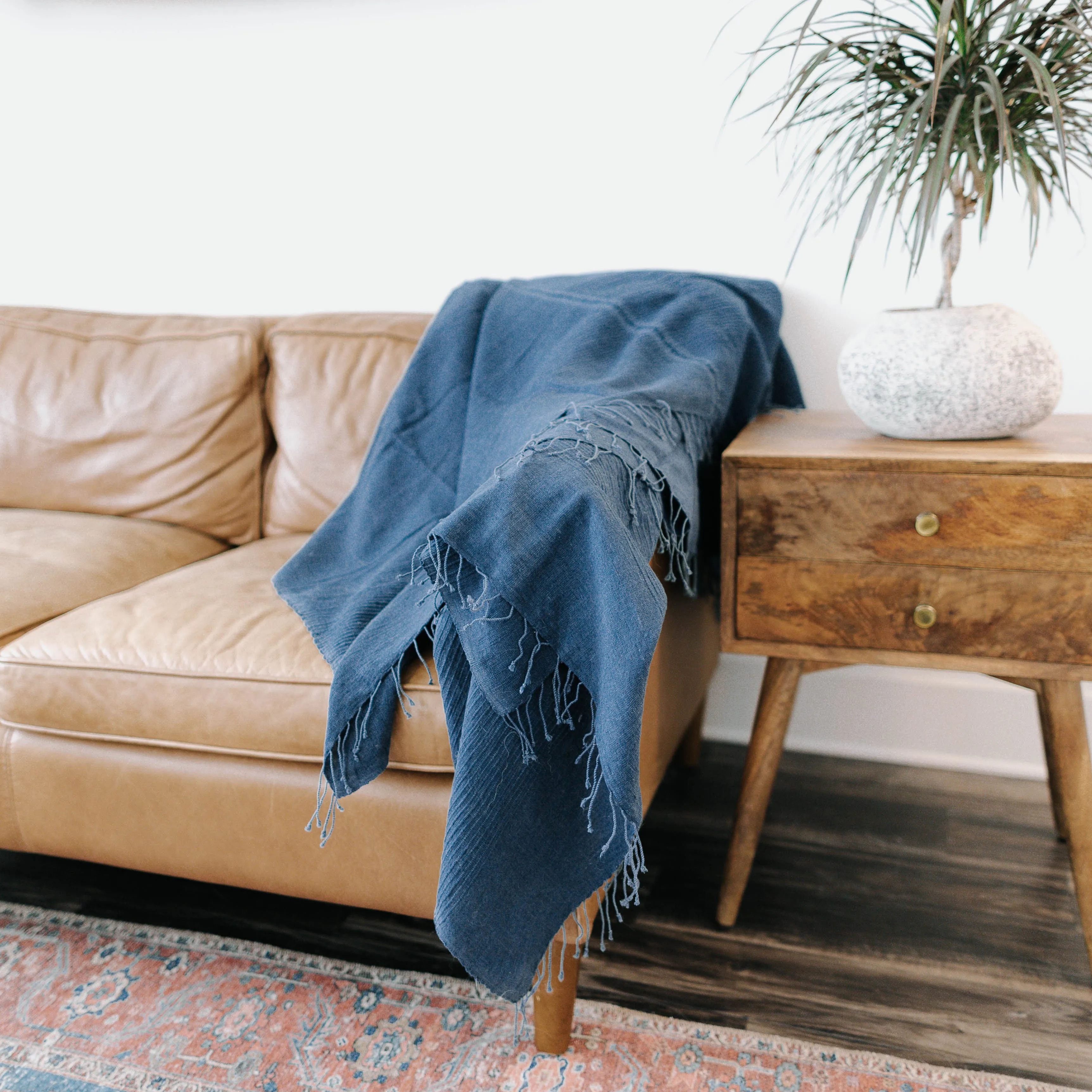3 Panel Solid Queen Cotton Blanket