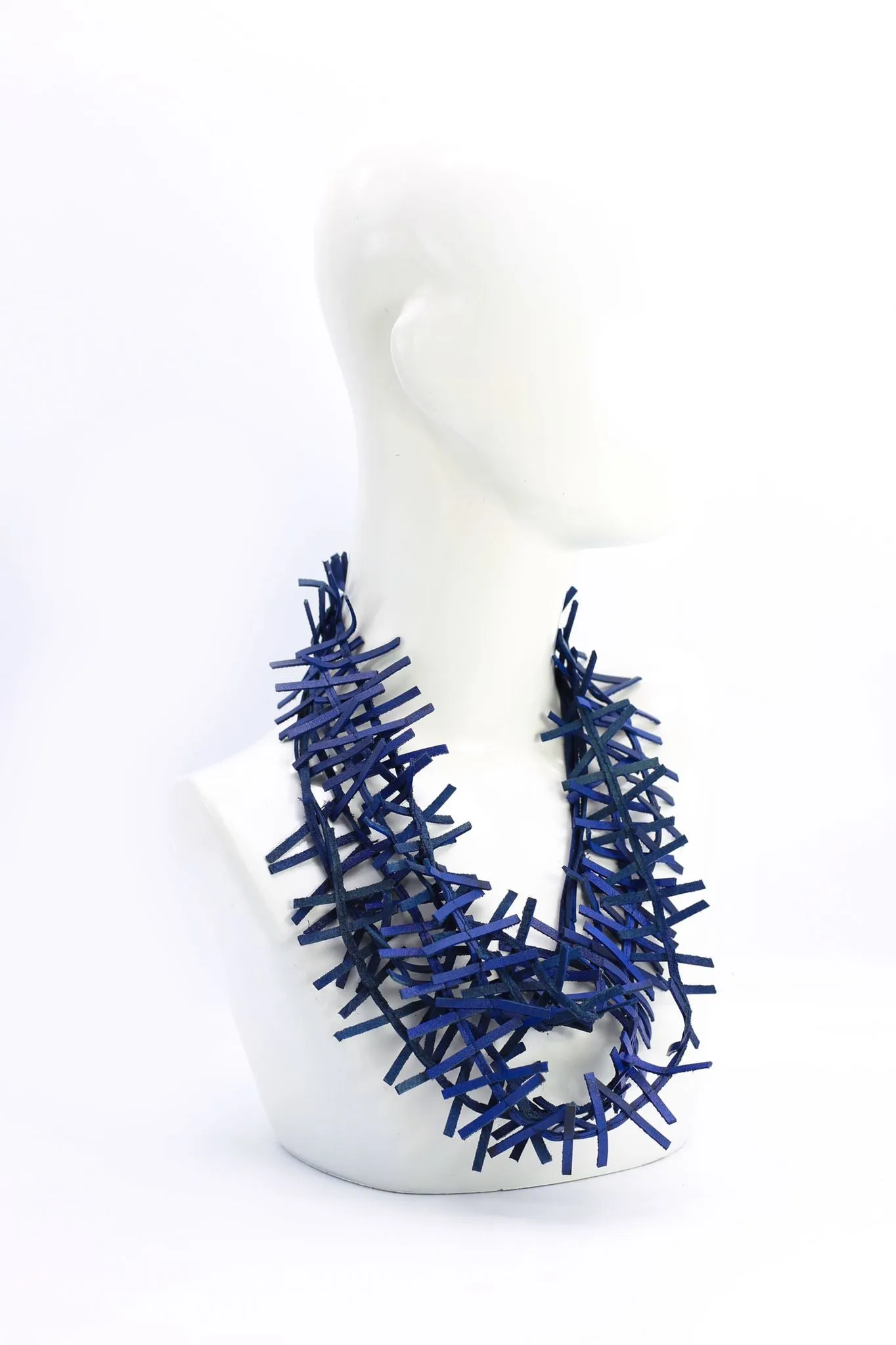 3-strand Recycled Leather Fir Necklaces - Hand painted