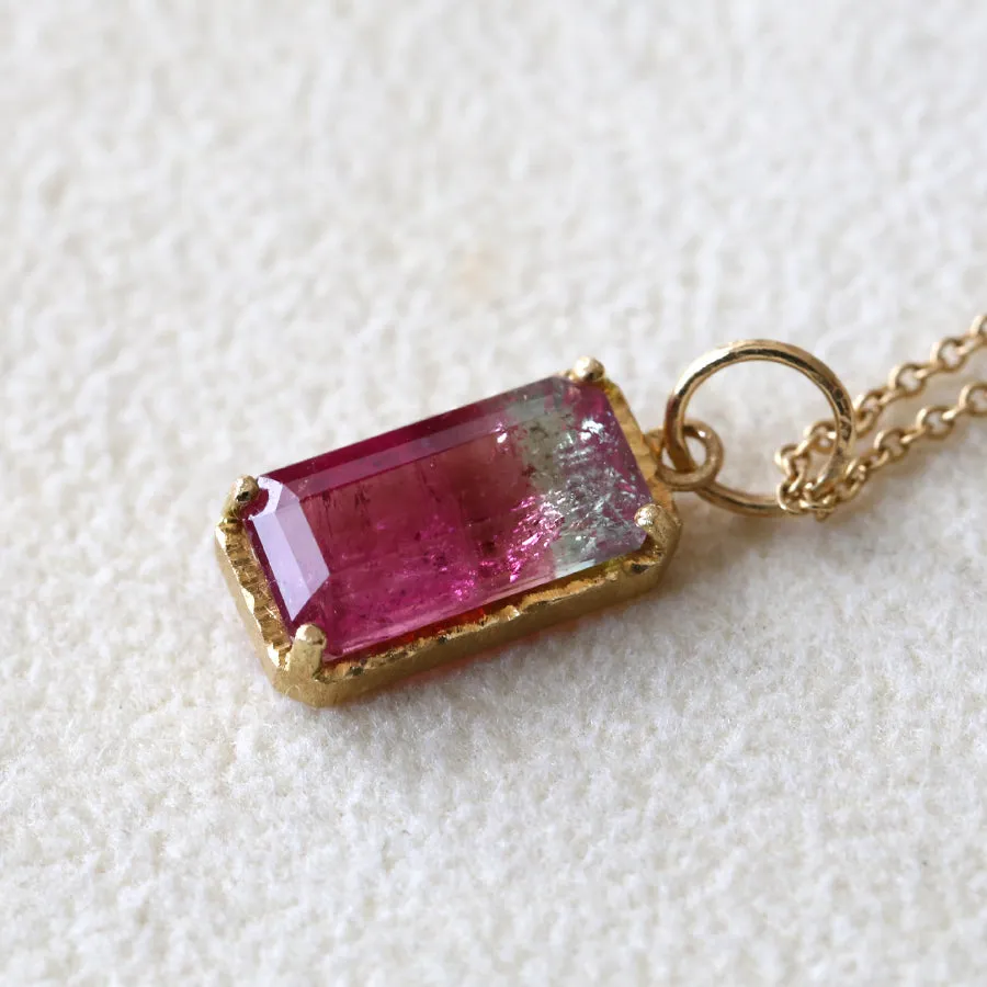 3.63ct watermelon tourmaline necklace