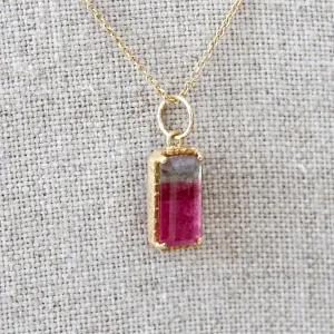 3.63ct watermelon tourmaline necklace