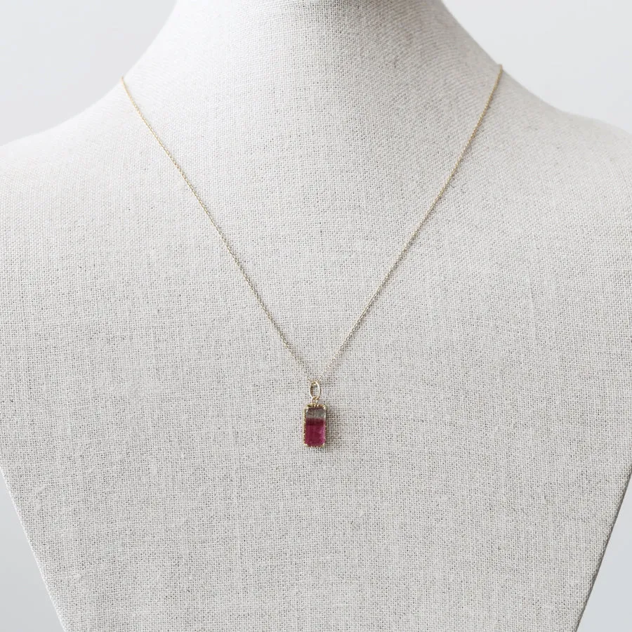 3.63ct watermelon tourmaline necklace
