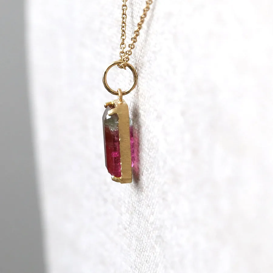 3.63ct watermelon tourmaline necklace