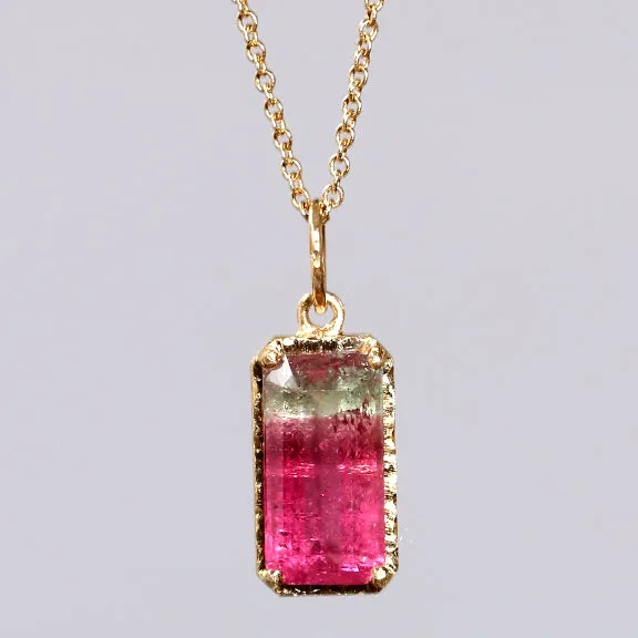 3.63ct watermelon tourmaline necklace