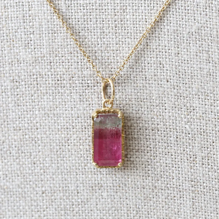 3.63ct watermelon tourmaline necklace