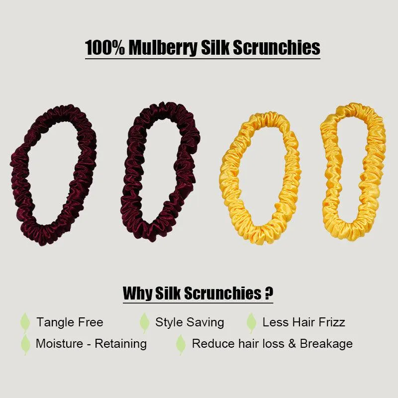 4 Pack Mini Silk Scrunchies - Youth - dropshipping