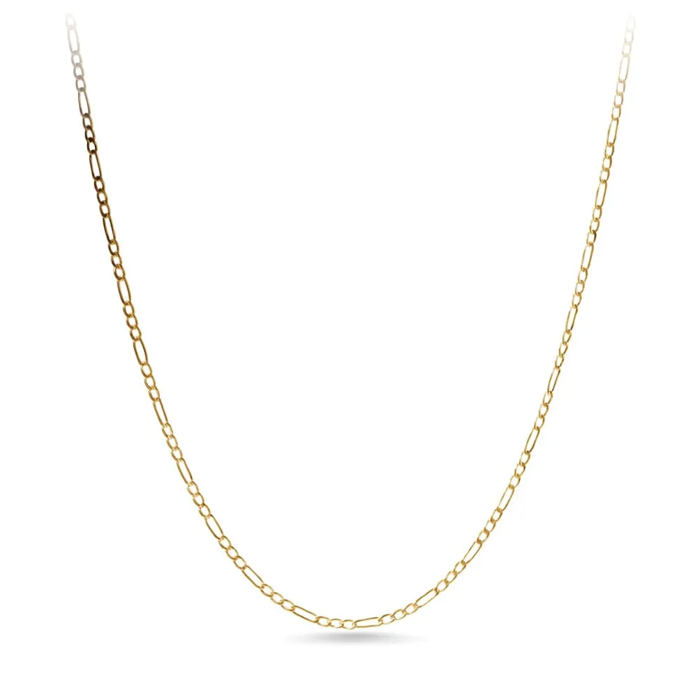40cm 9ct Yellow Gold Figaro Chain Necklace