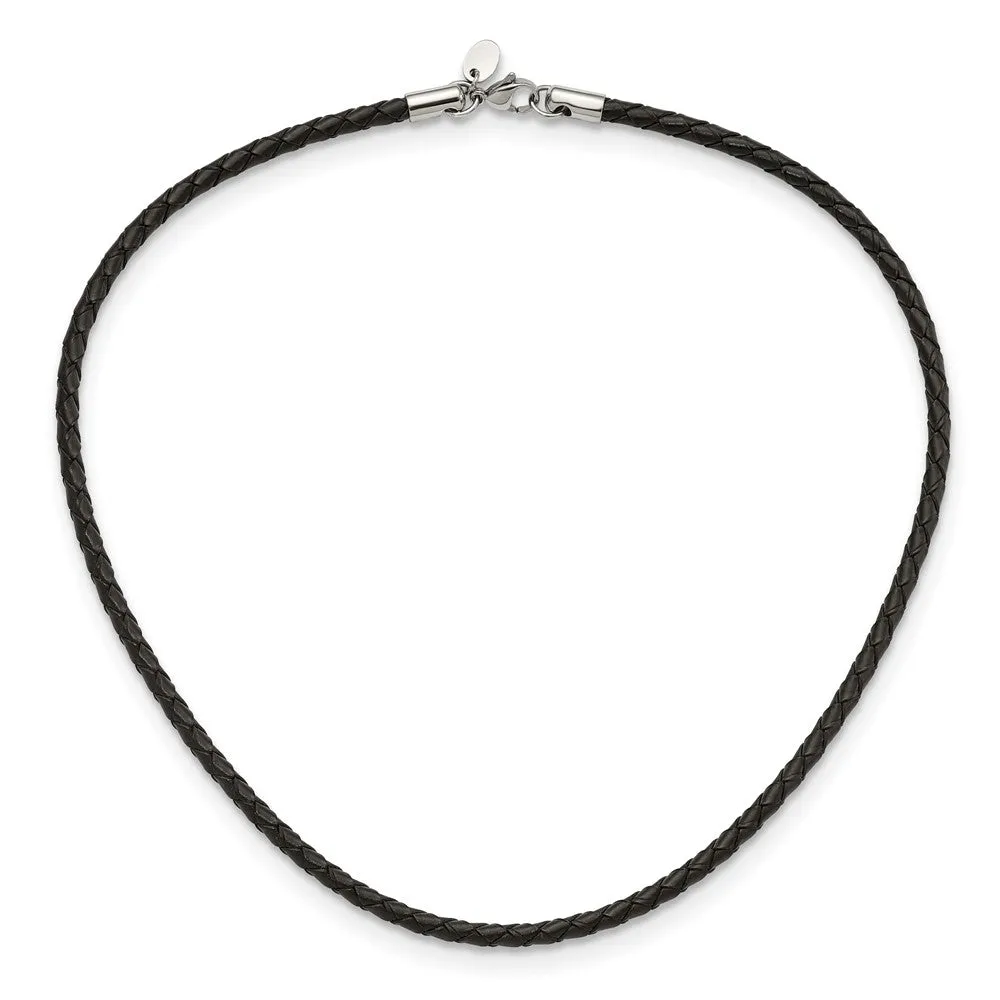 4mm Genuine Leather Weave 20in Necklace