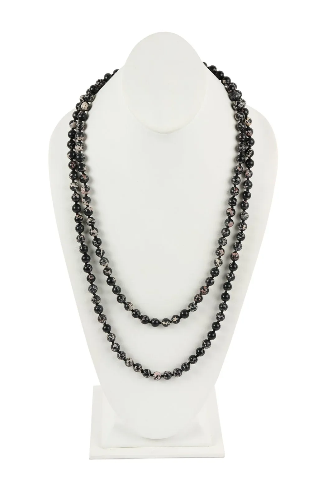 60 Inches Marble Beads Long Necklace