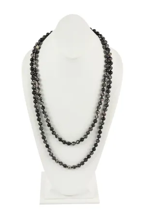 60 Inches Marble Beads Long Necklace