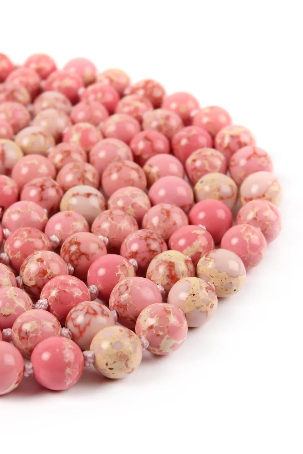 60 Inches Marble Beads Long Necklace