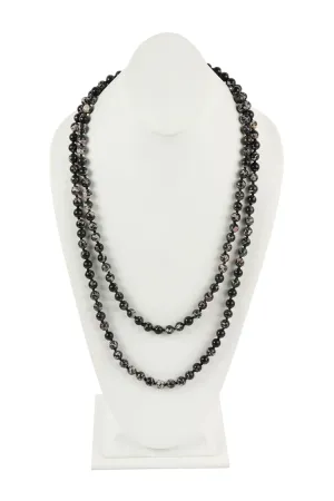 60 Inches Marble Beads Long Necklace
