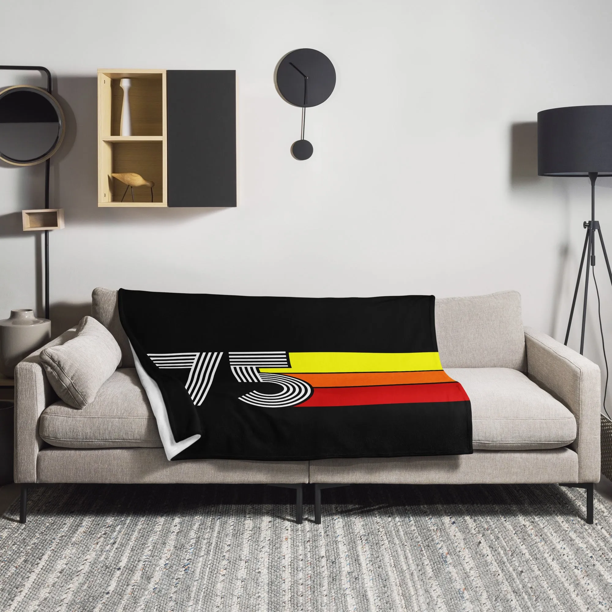 75 - Retro 1975 Tri-Line 50″×60″ Throw Blanket