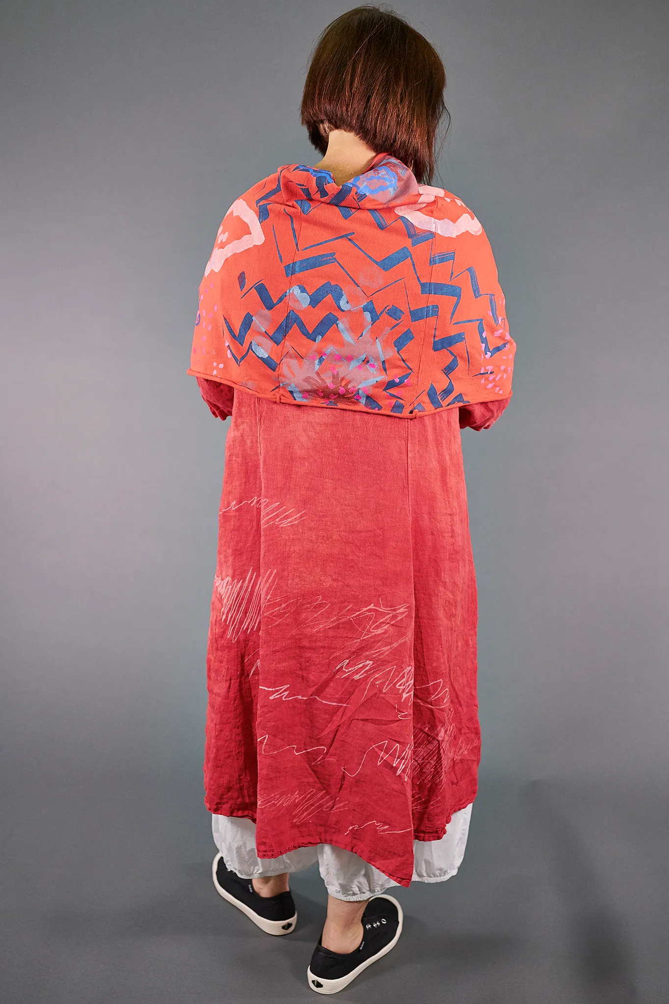 8001 Cotton Long Scarf-Coral-P