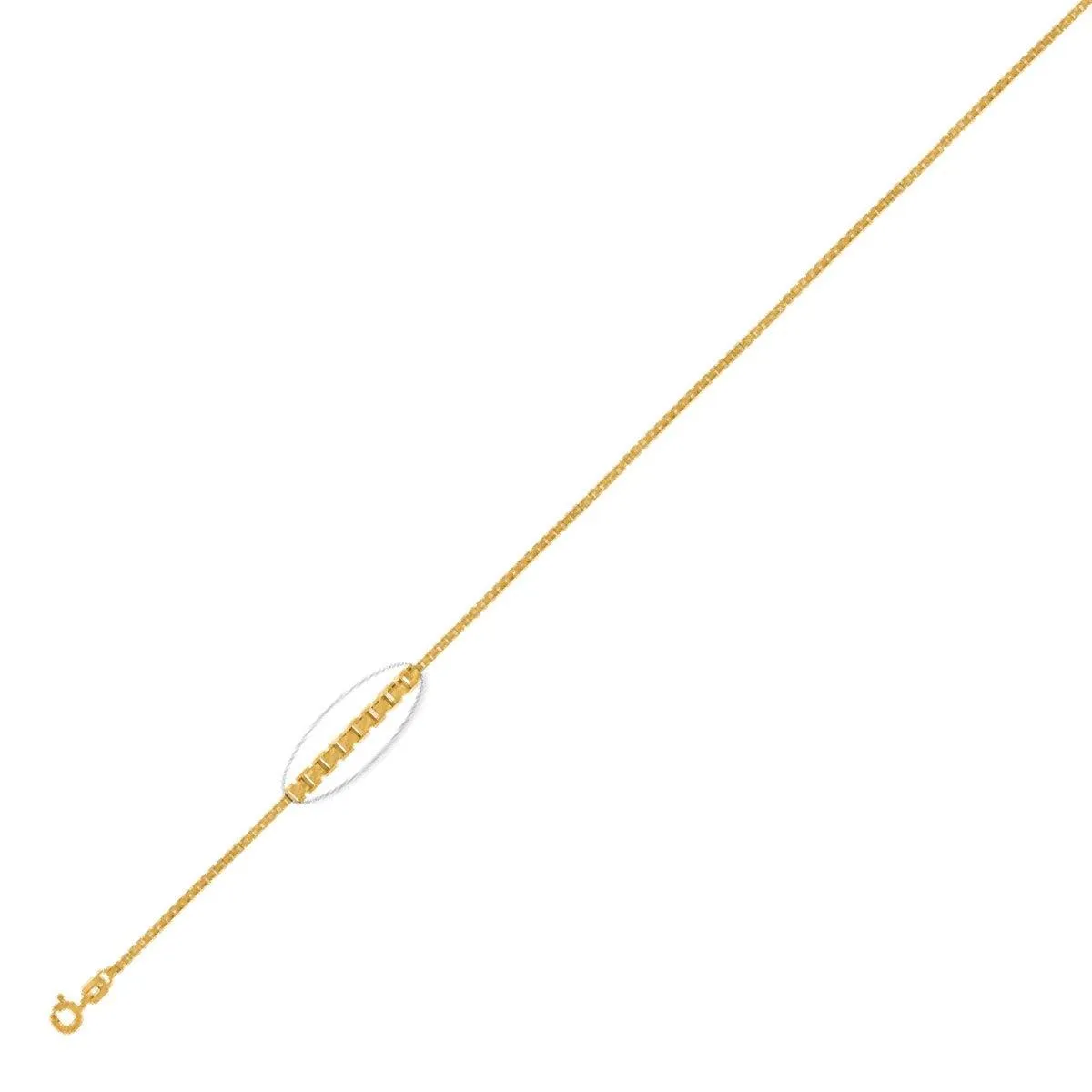 925 Sterling Silver 1.5mm Gold Plated Pendant Bracelet  10" Unisex