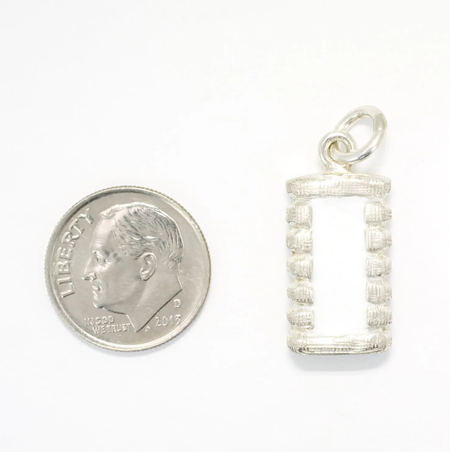 925 Sterling Silver Hand Enameled Cotton Bale Charm