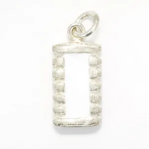 925 Sterling Silver Hand Enameled Cotton Bale Charm