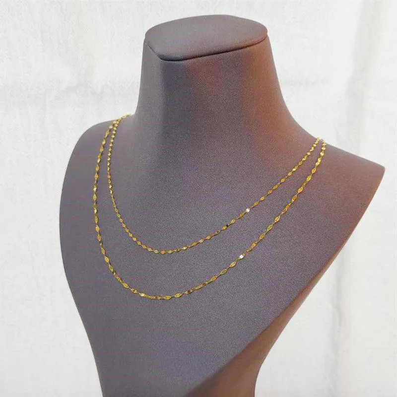 9k Yellow Gold Tile Chain Necklace