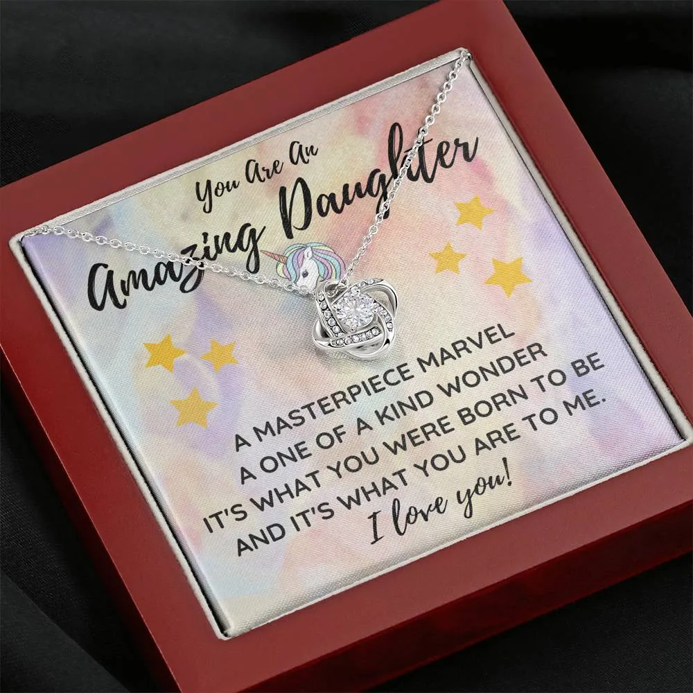 A one of a kind wonder-Love Knot Necklace for Daughter