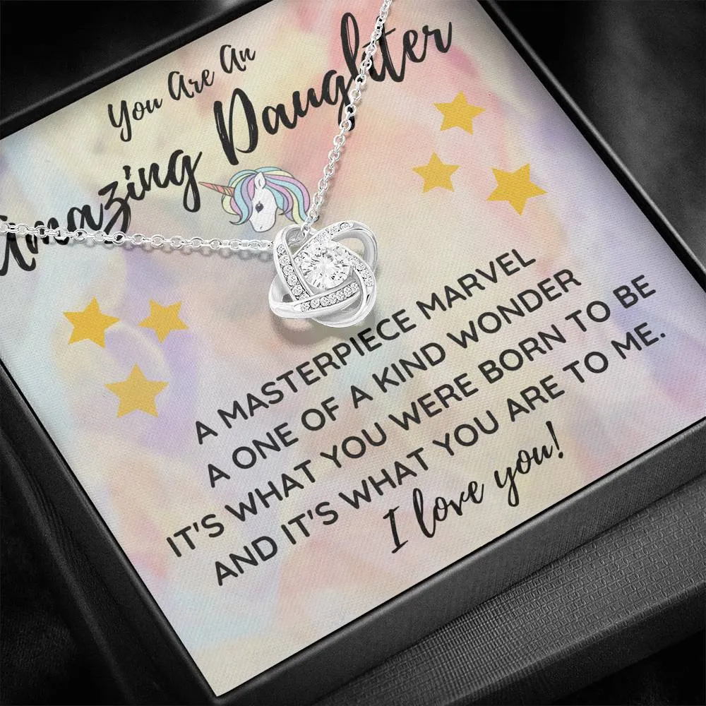 A one of a kind wonder-Love Knot Necklace for Daughter