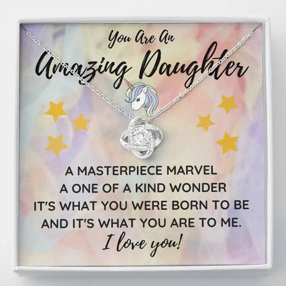 A one of a kind wonder-Love Knot Necklace for Daughter