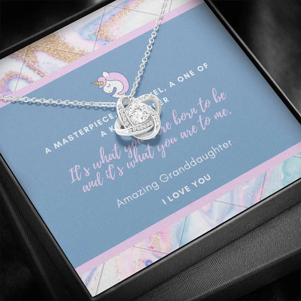 A one of a kind wonder-Love Knot Necklace for Granddaughter