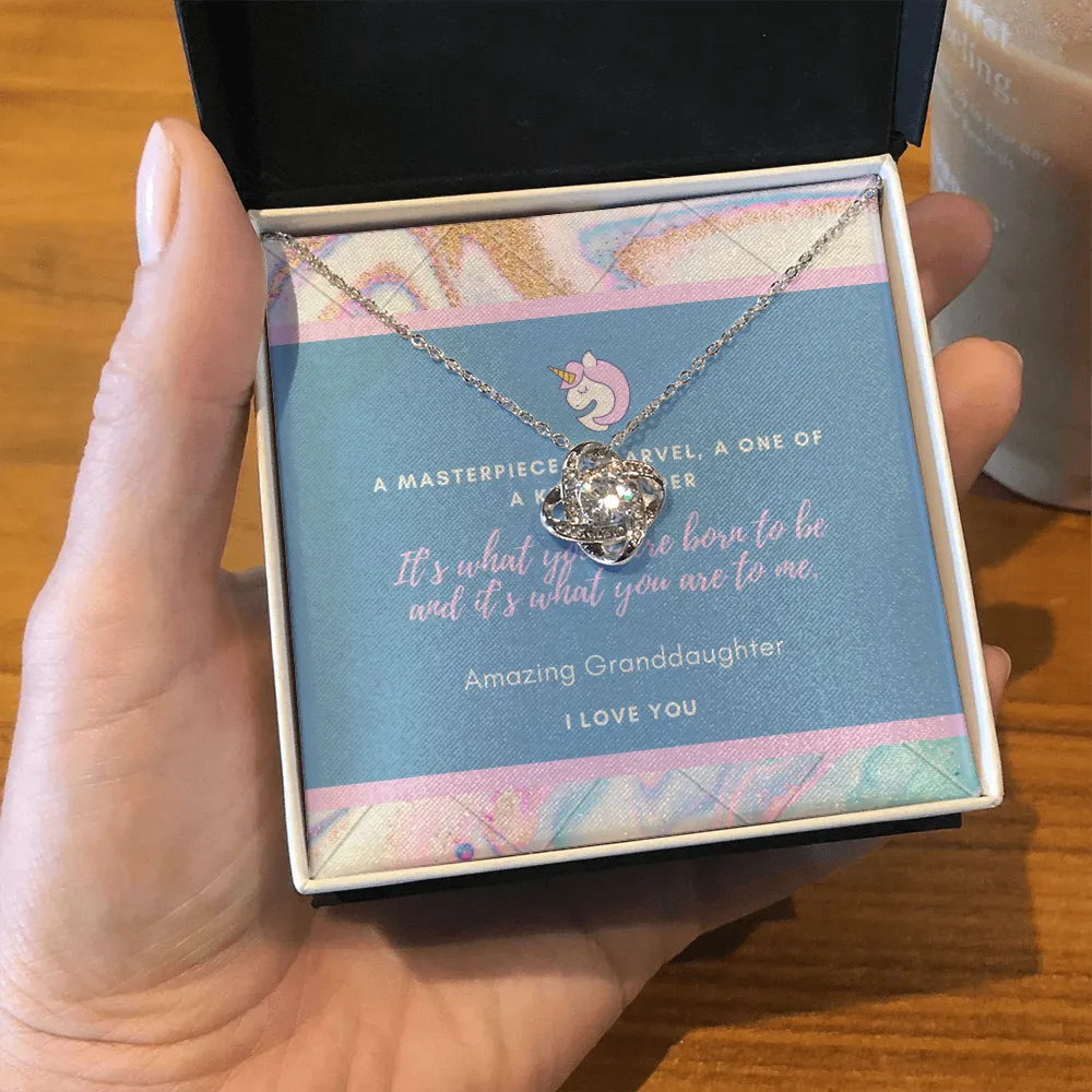 A one of a kind wonder-Love Knot Necklace for Granddaughter