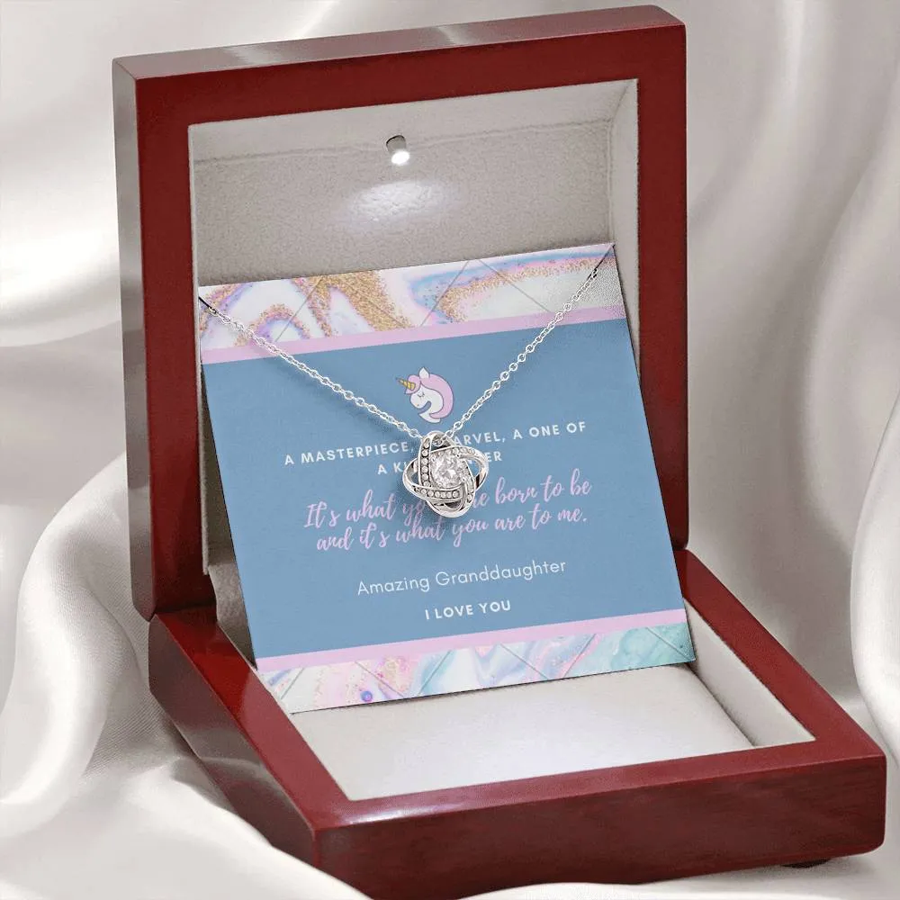 A one of a kind wonder-Love Knot Necklace for Granddaughter