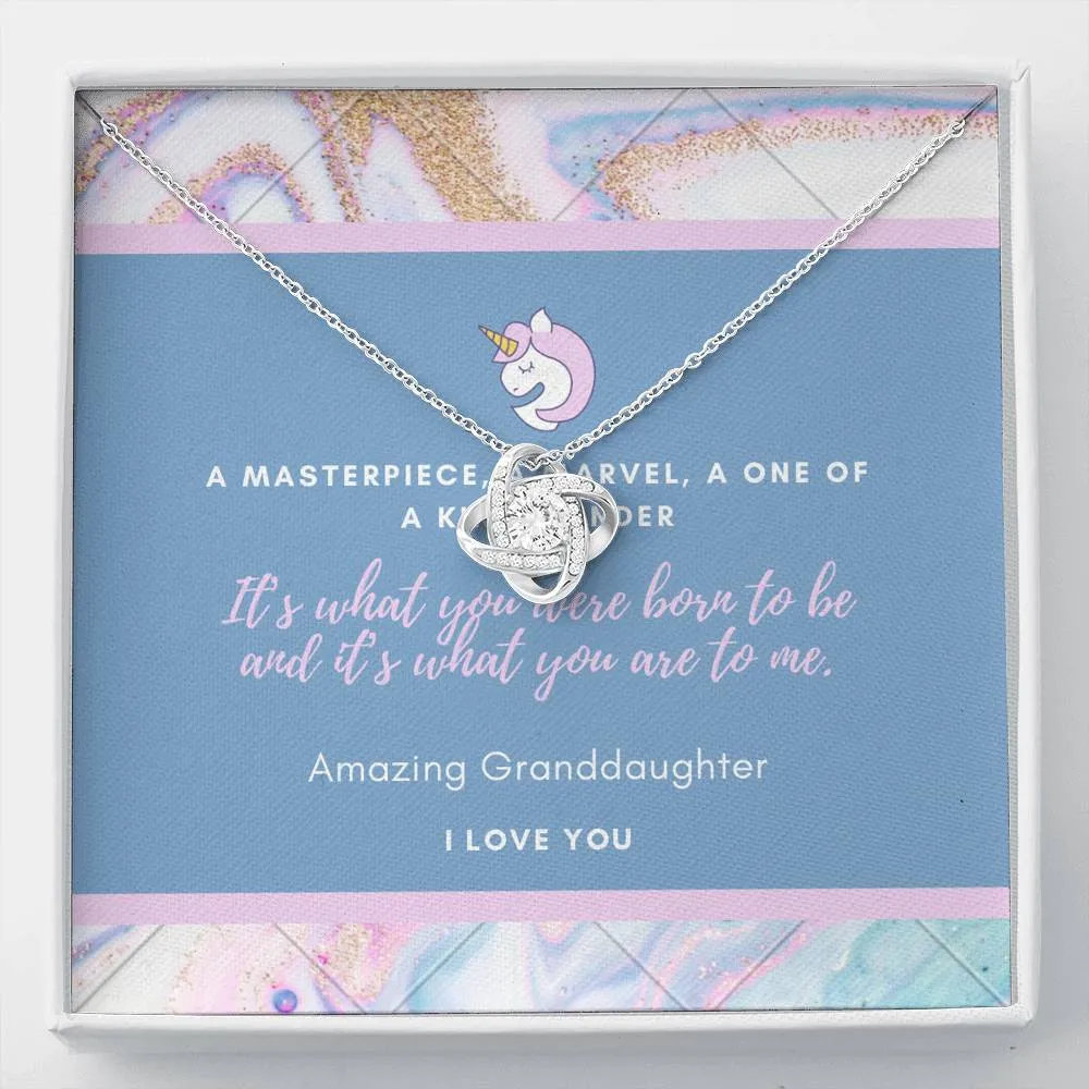 A one of a kind wonder-Love Knot Necklace for Granddaughter