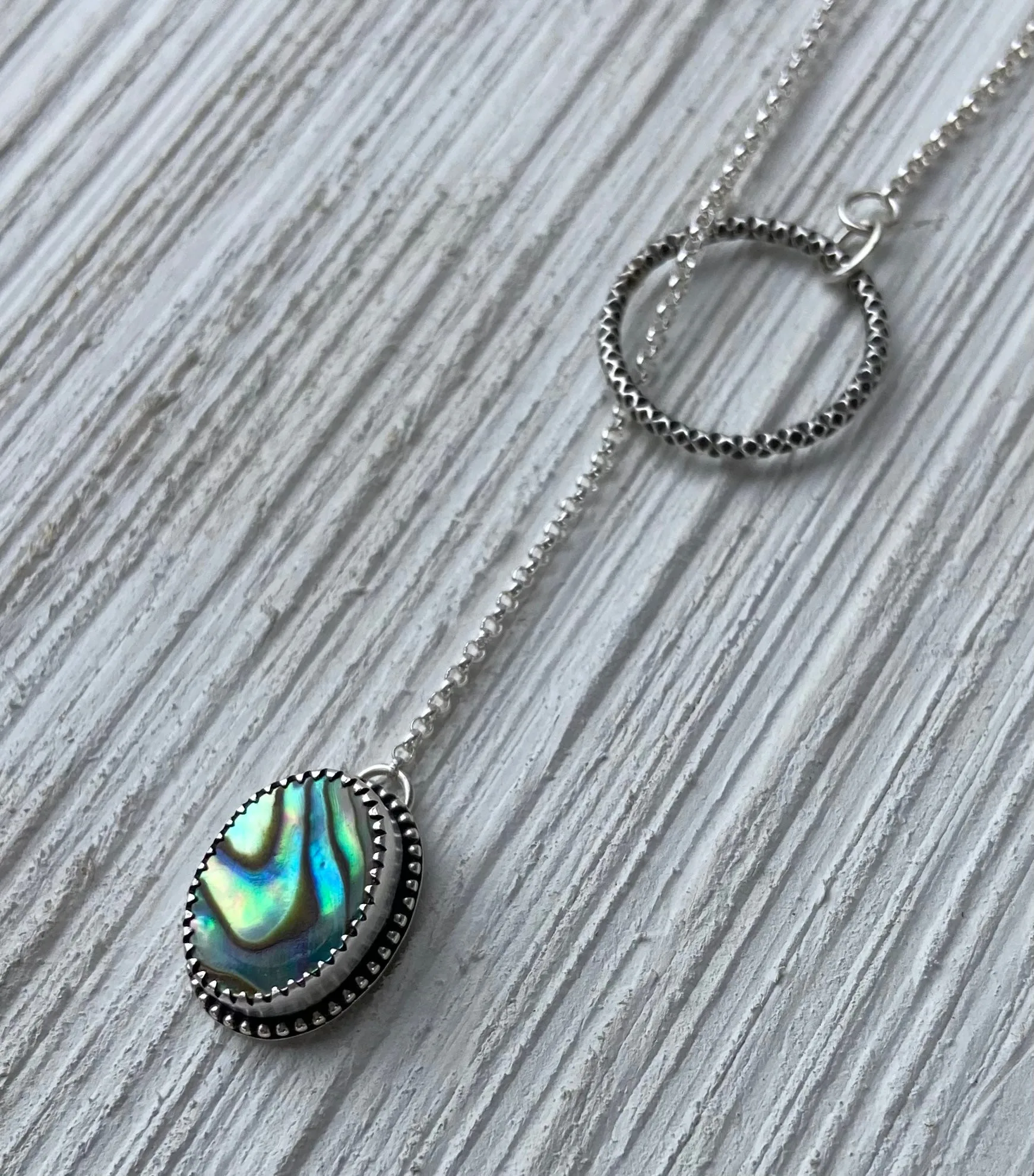 Abalone Lariat Necklace