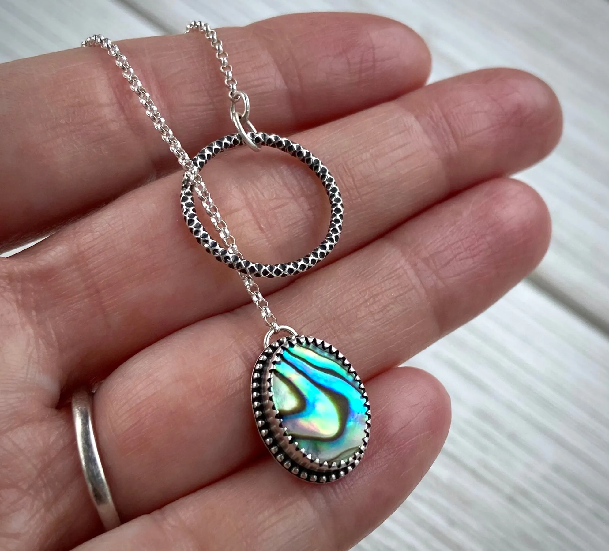 Abalone Lariat Necklace