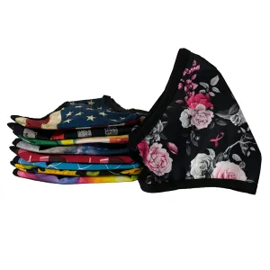 Adjustable Double Layered Ultra Soft Cotton Blend Face Masks - Washable & Reusable Patterned Mask for Men, Women - Roses Print Mask