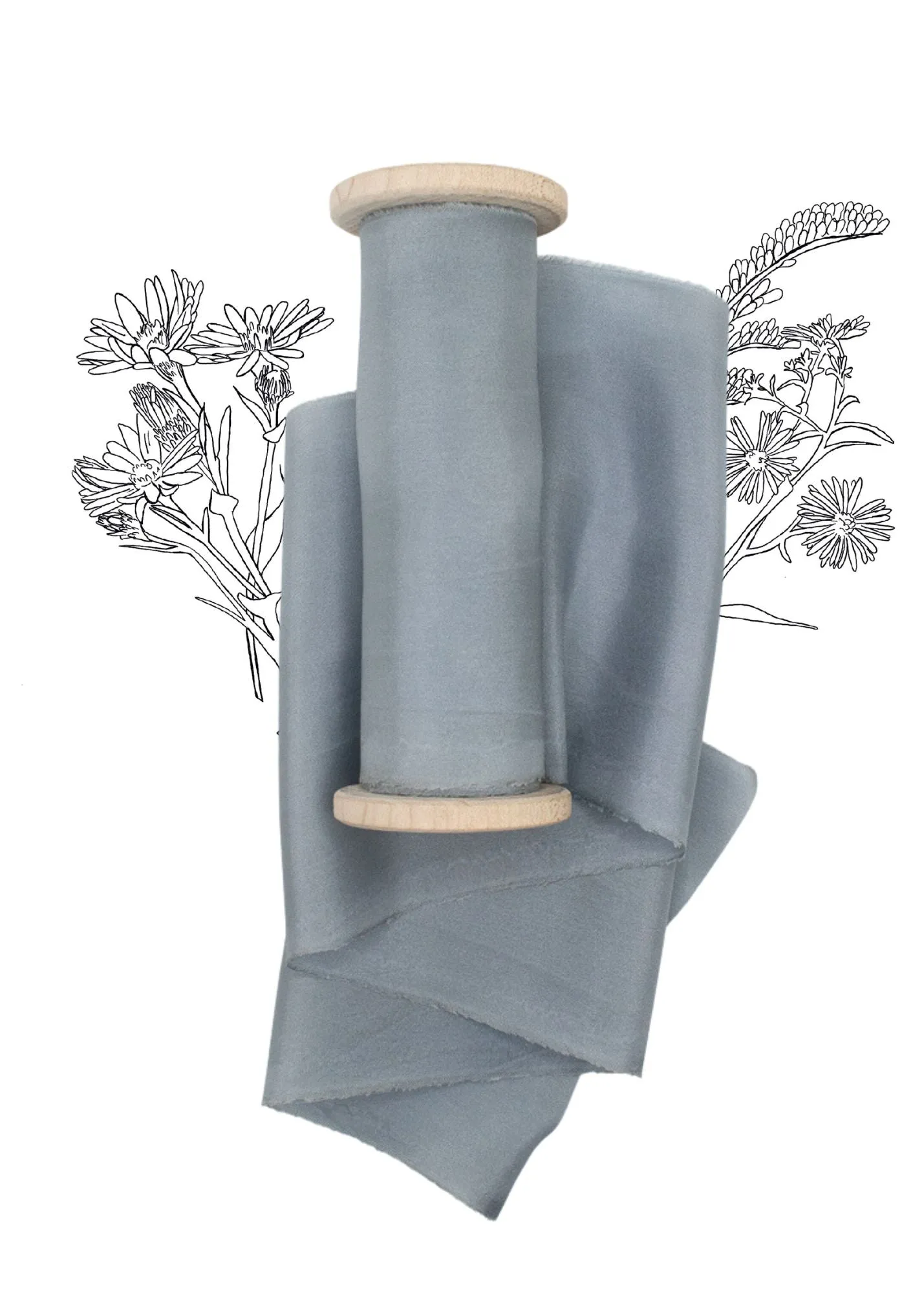 Adriatic Blue Silk Ribbon in Habotai
