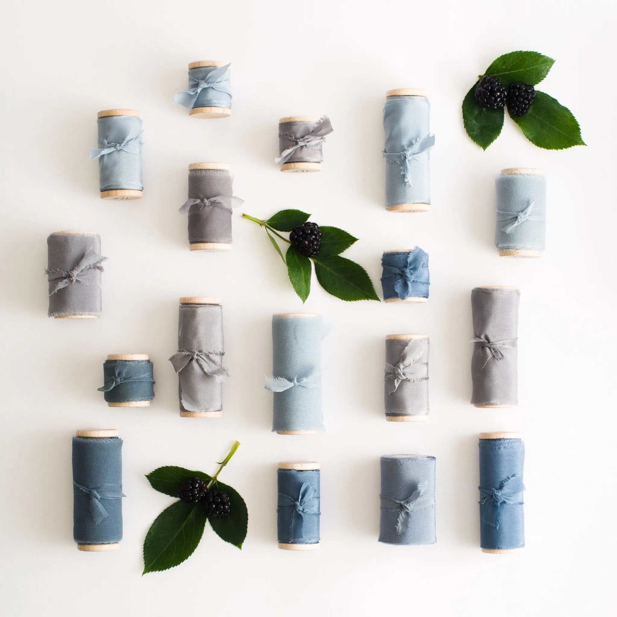 Adriatic Blue Silk Ribbon in Habotai