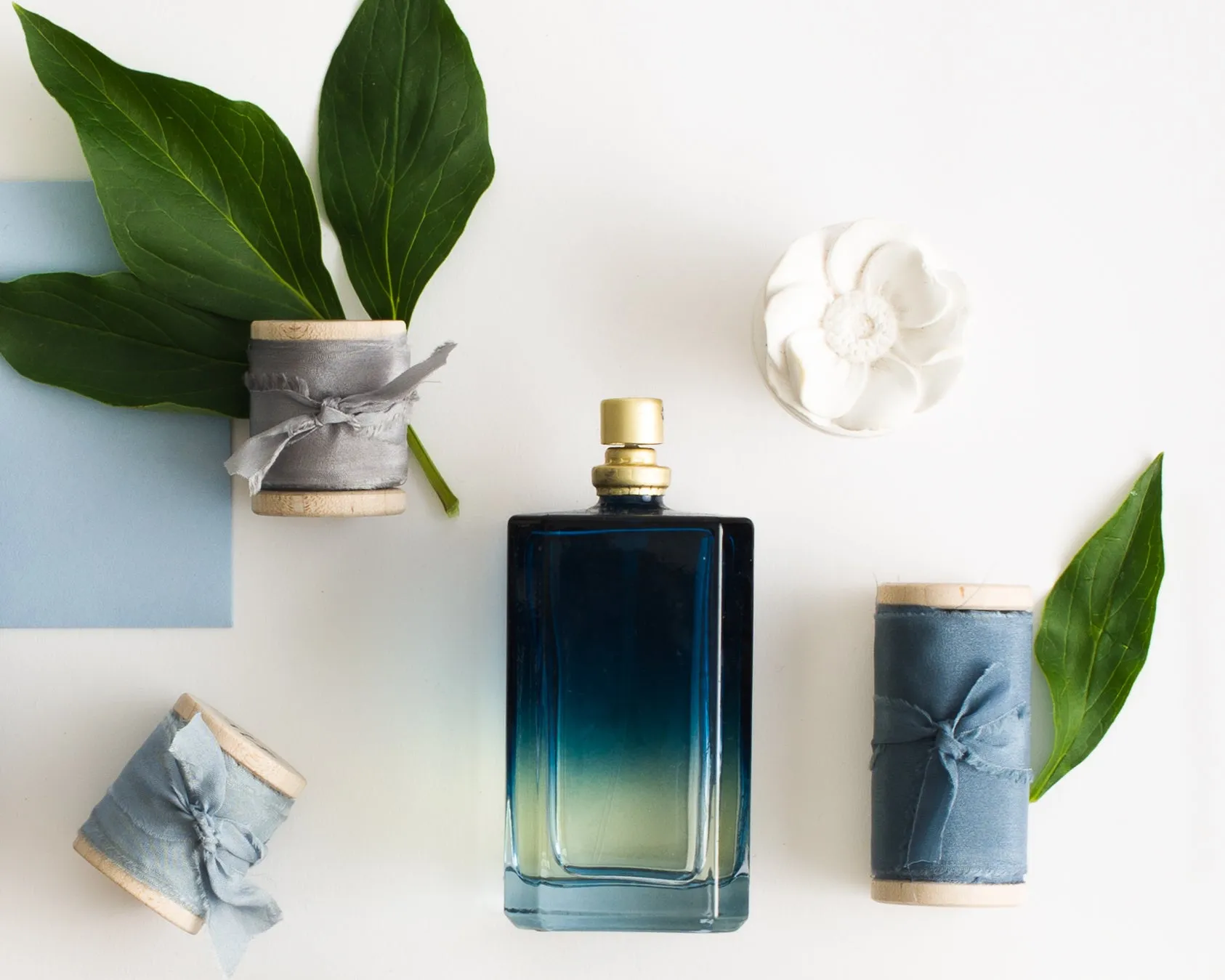 Adriatic Blue Silk Ribbon in Habotai