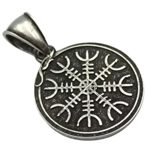 Aegishjalmur silver plated pendant with serpent