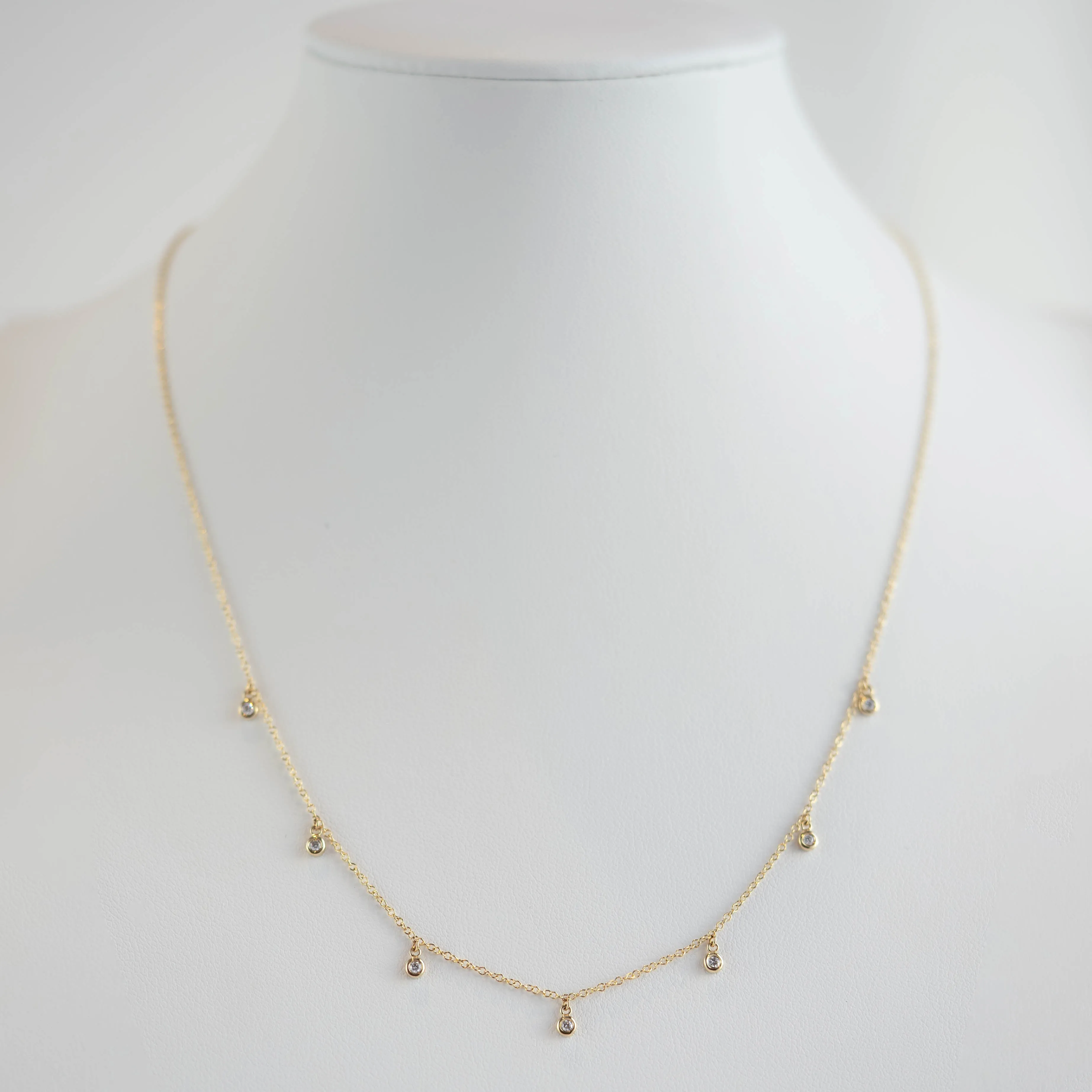 Alina Bezel Diamond Drop Necklace