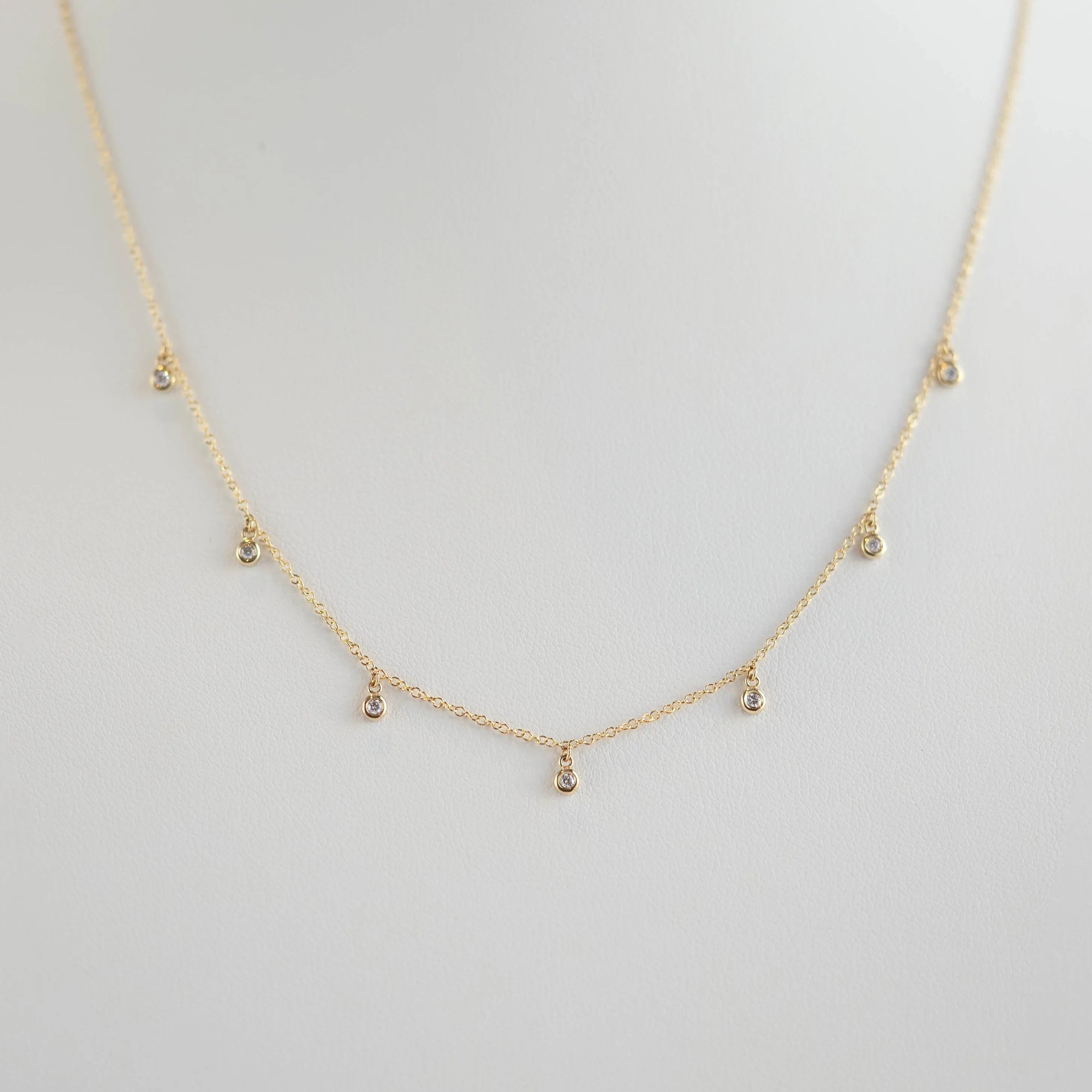 Alina Bezel Diamond Drop Necklace