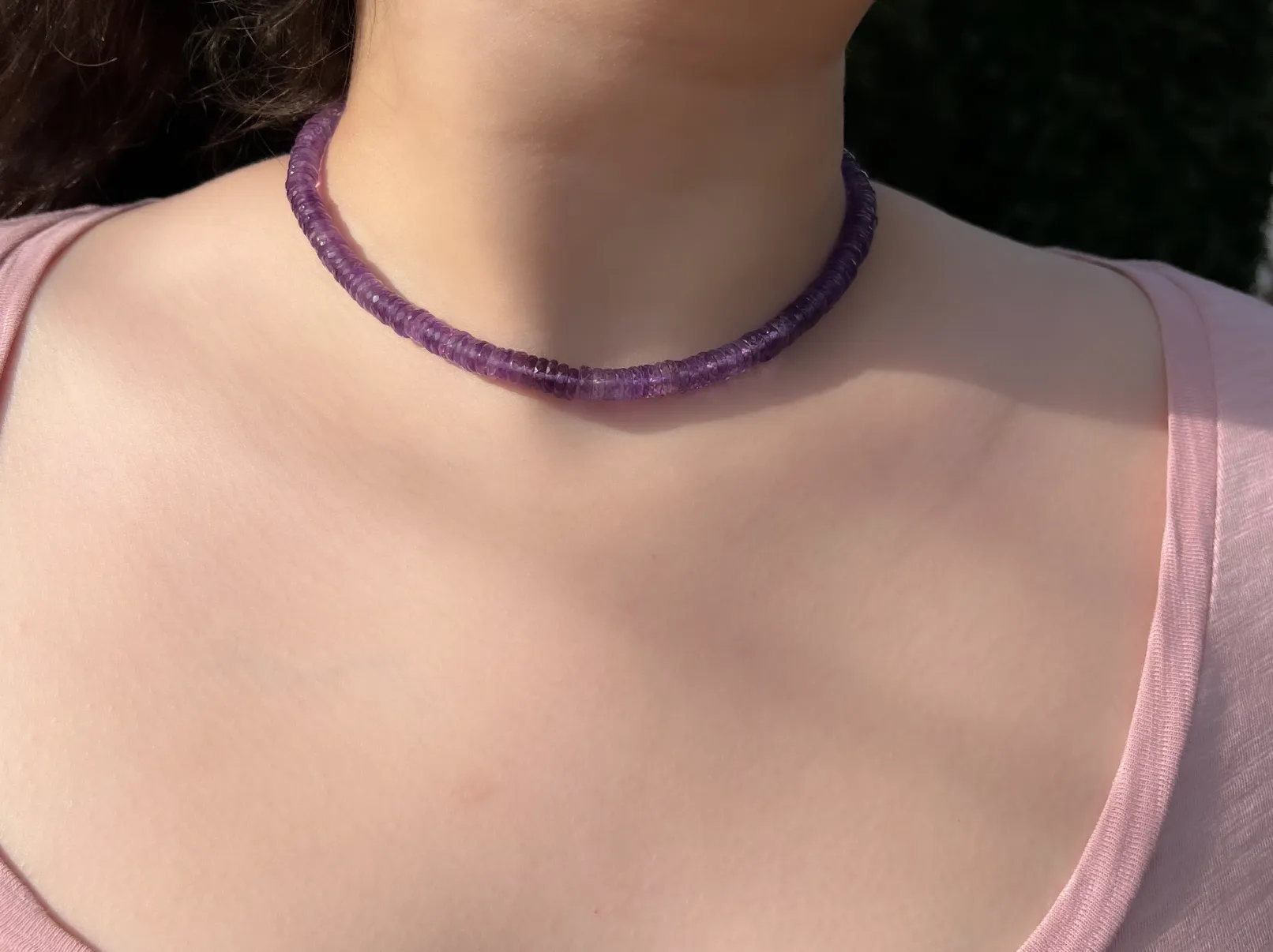 Amethyst Heishi Necklace