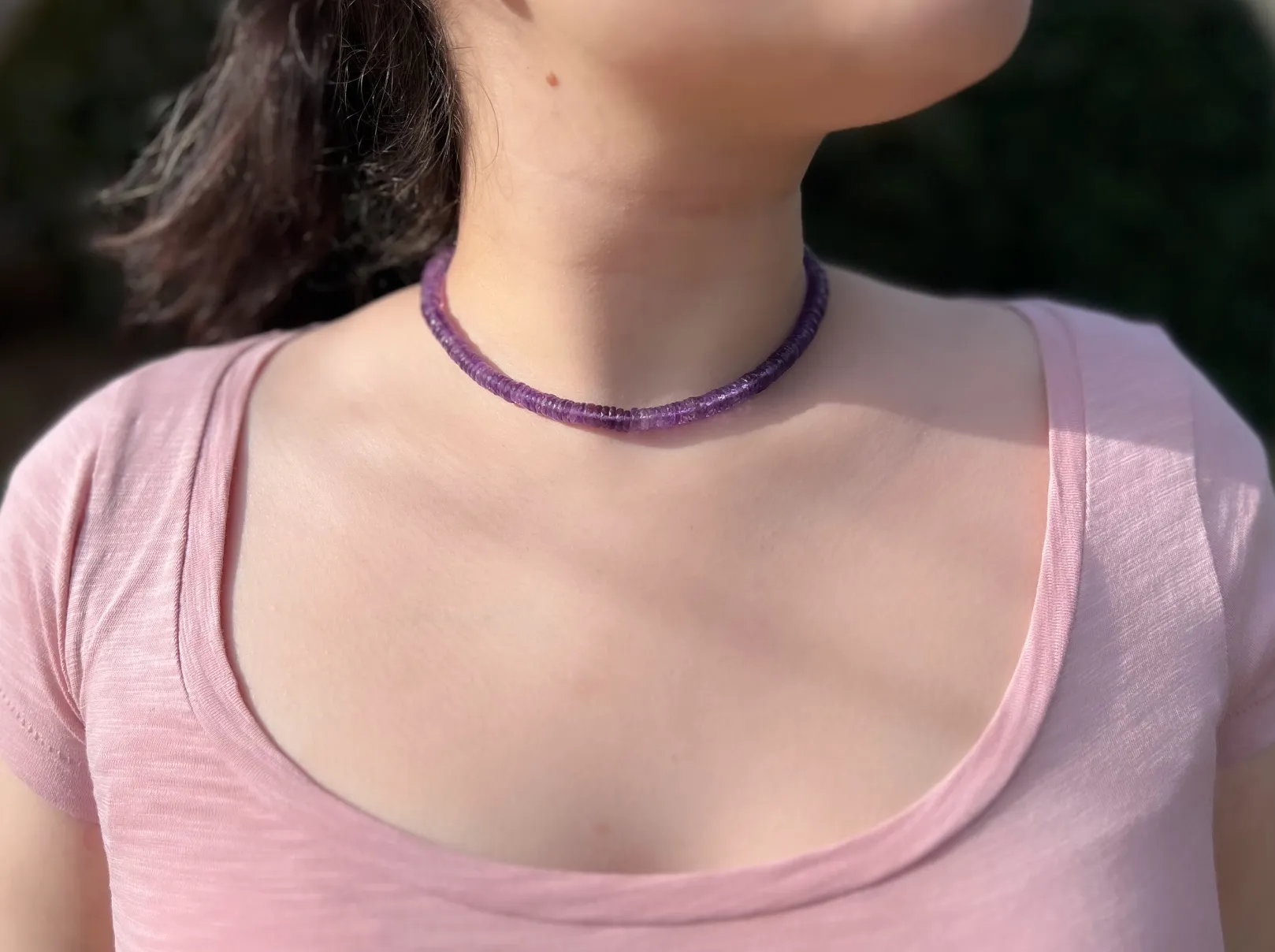 Amethyst Heishi Necklace