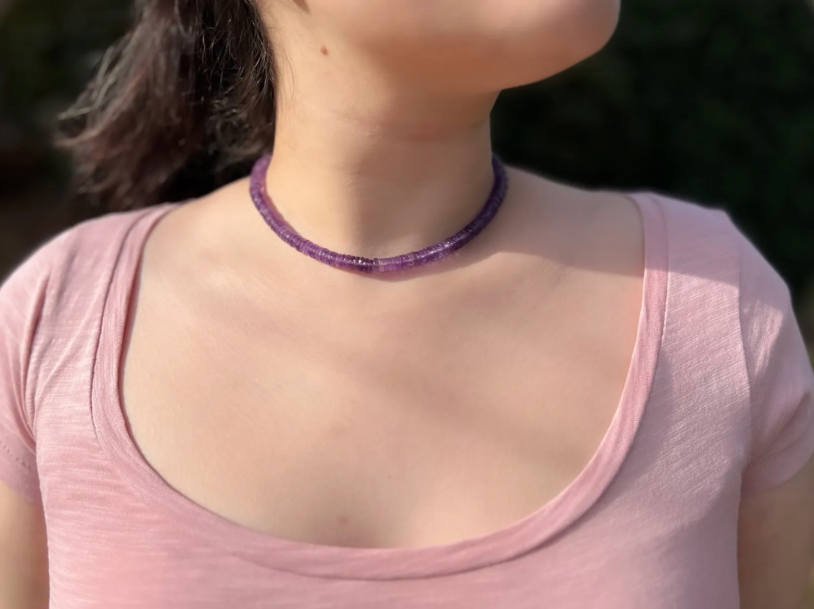 Amethyst Heishi Necklace