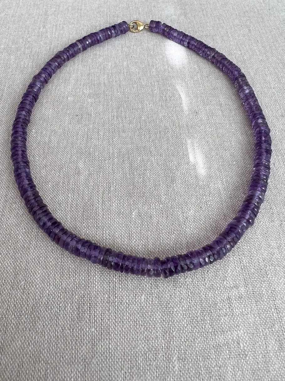 Amethyst Heishi Necklace