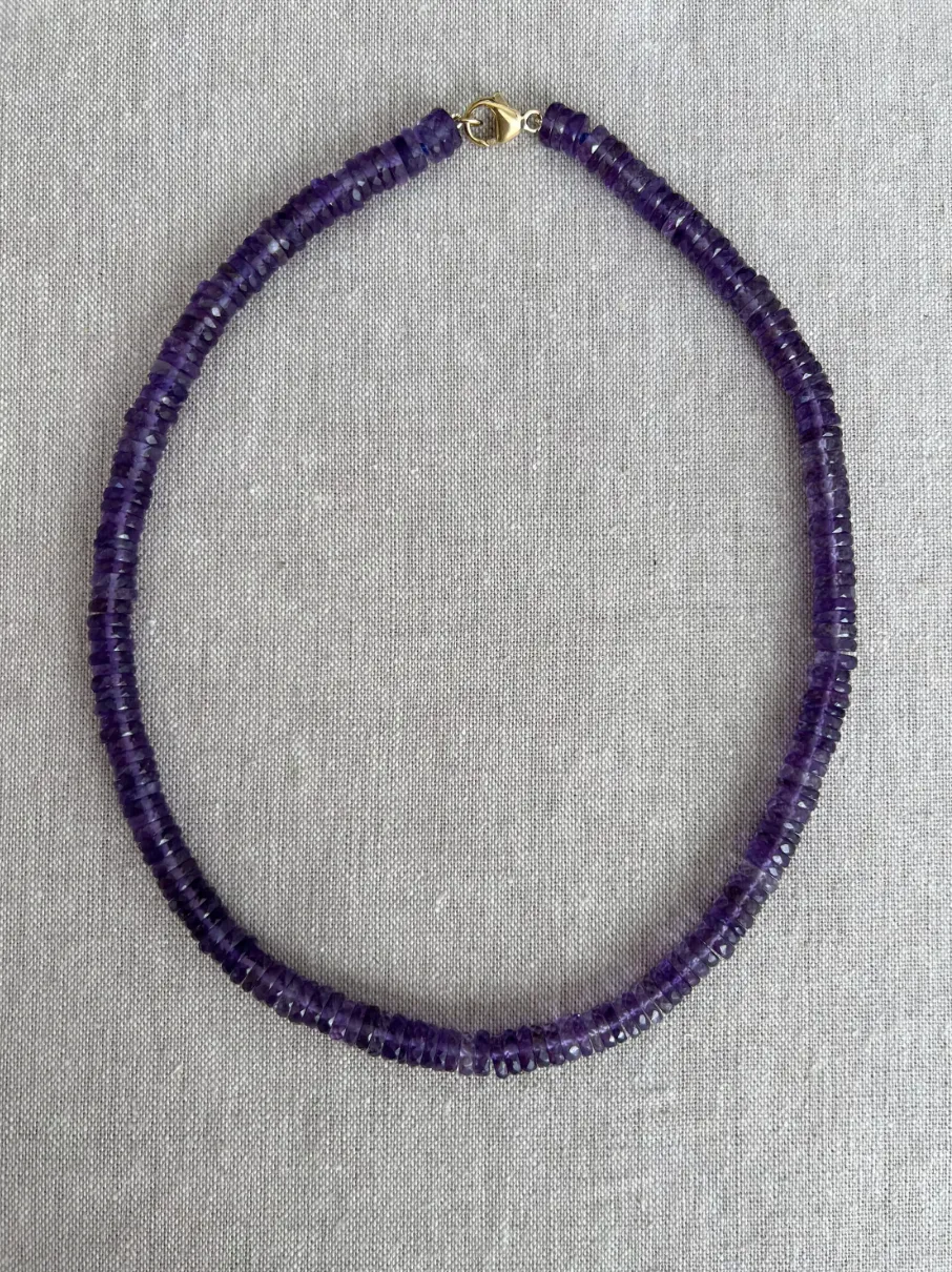 Amethyst Heishi Necklace