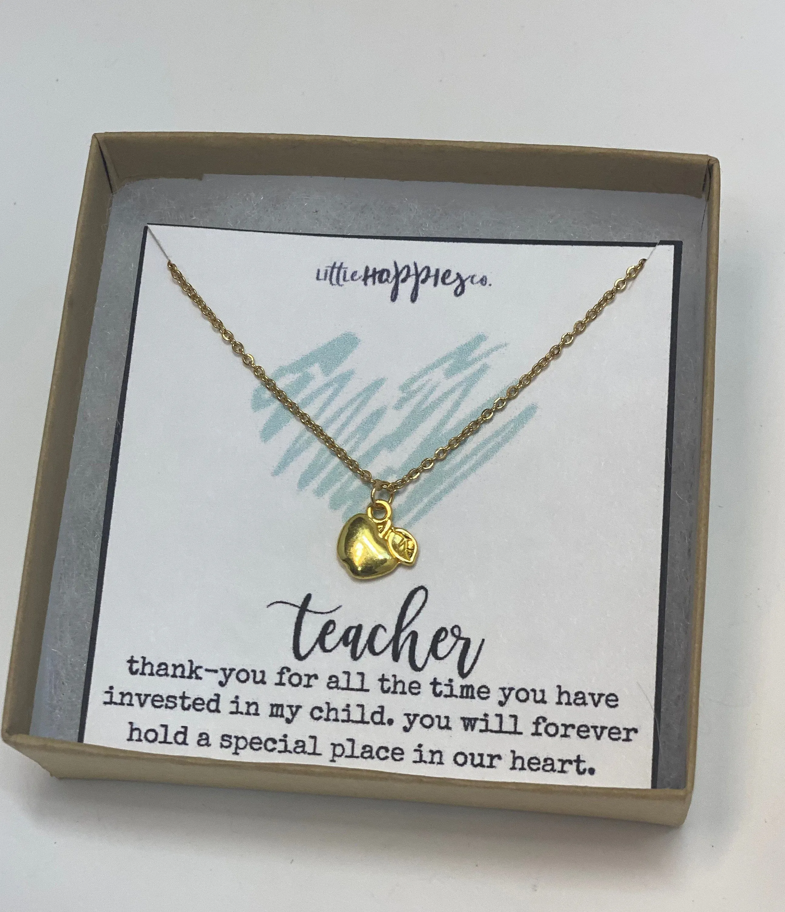 Apple necklace, Christmas Gift for teacher, Teacher gifts, Gift for teacher, Gift for Teacher, Teacher Gift