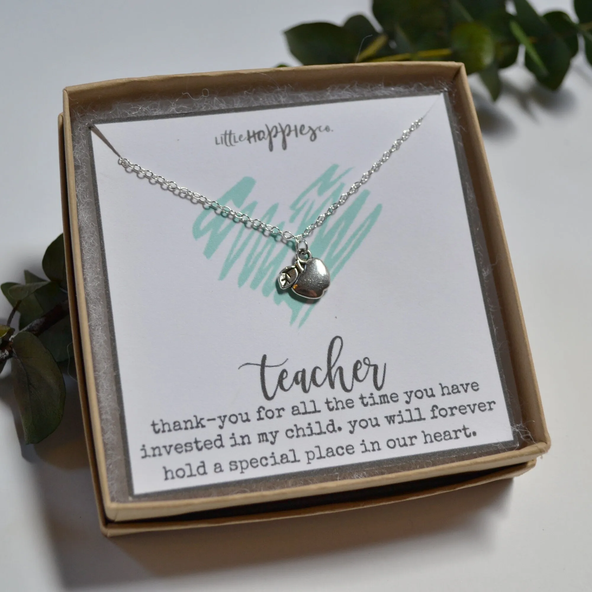 Apple necklace, Christmas Gift for teacher, Teacher gifts, Gift for teacher, Gift for Teacher, Teacher Gift