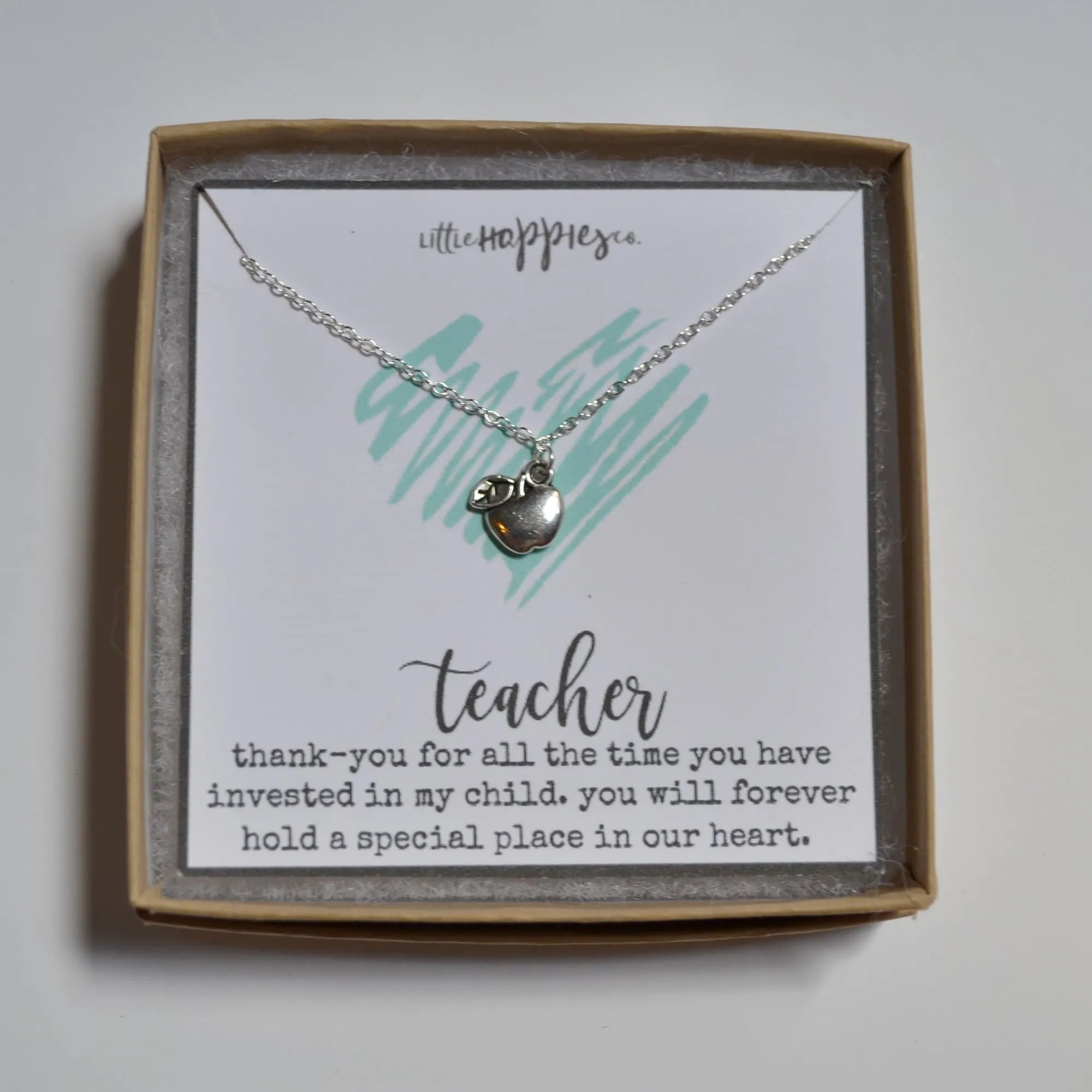 Apple necklace, Christmas Gift for teacher, Teacher gifts, Gift for teacher, Gift for Teacher, Teacher Gift