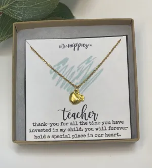 Apple necklace, Christmas Gift for teacher, Teacher gifts, Gift for teacher, Gift for Teacher, Teacher Gift