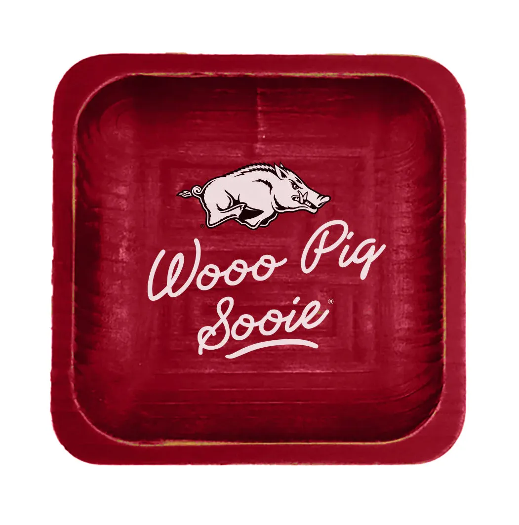 Arkansas Razorbacks Spirit Wood Trinket Tray