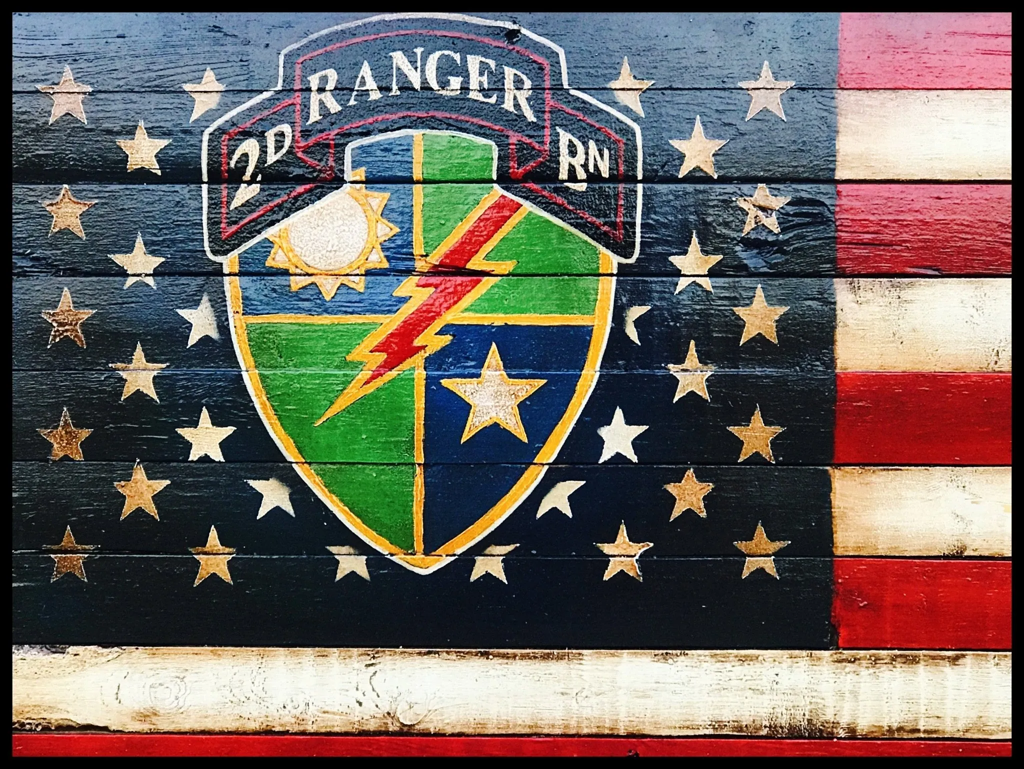 Army Rangers Flag, US Army Flag, Wood Army Flag,Ranger 2nd Battalion, Rustic American Flag