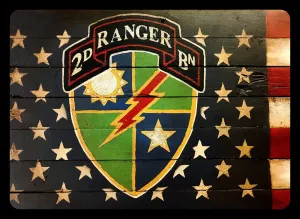 Army Rangers Flag, US Army Flag, Wood Army Flag,Ranger 2nd Battalion, Rustic American Flag